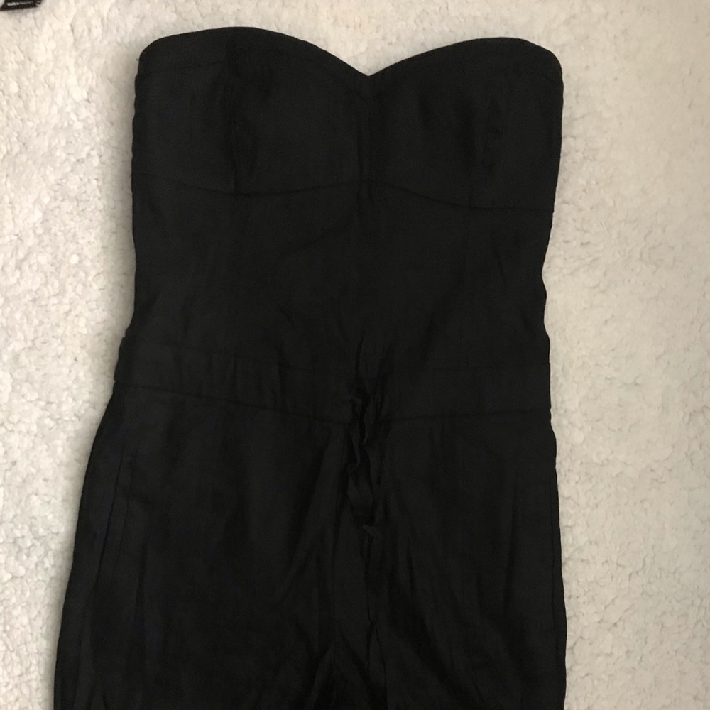Bebe drawstring strapless jumpsuit